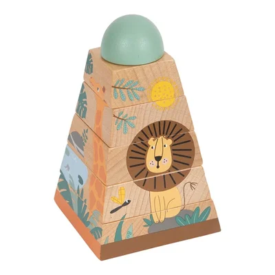 Small Foot Puzzle tower Safari, wooden, 6 pieces