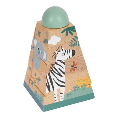 Small Foot Puzzle tower Safari, wooden, 6 pieces