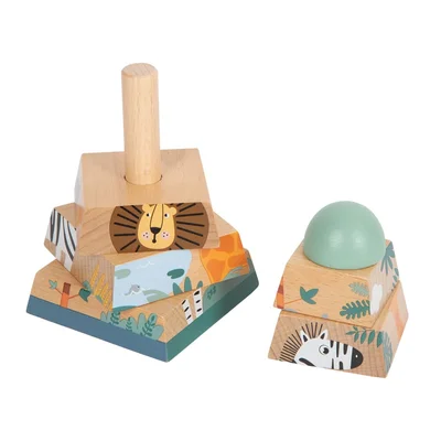Small Foot Puzzle tower Safari, wooden, 6 pieces
