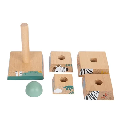 Small Foot Puzzle tower Safari, wooden, 6 pieces