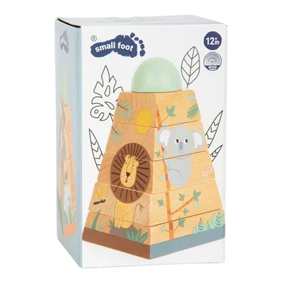 Small Foot Puzzle tower Safari, wooden, 6 pieces