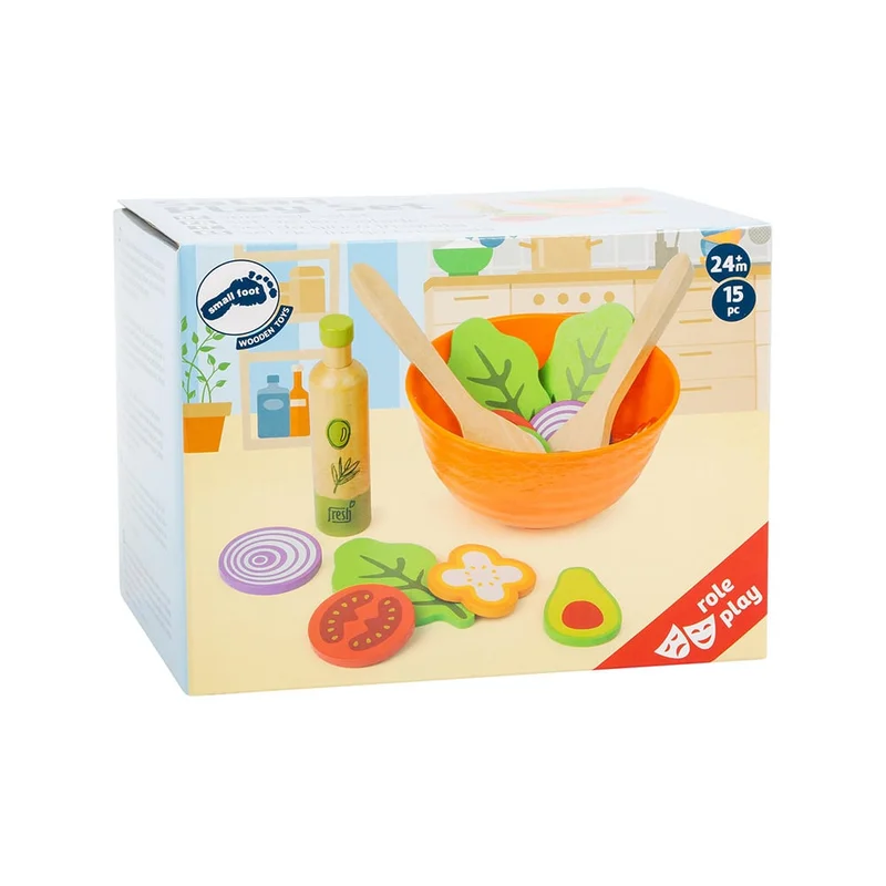 Small Foot Salad set, wooden, 15 pieces
