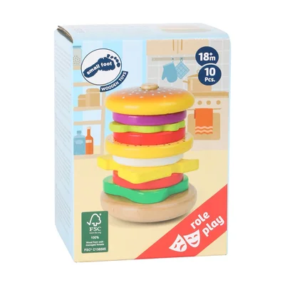 Small Foot Burger, wooden, 10 pcs