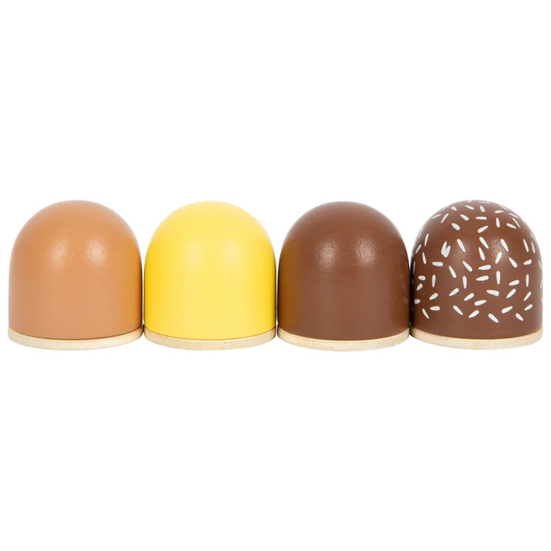 Small Foot Box with chocolate marshmallows, wooden
