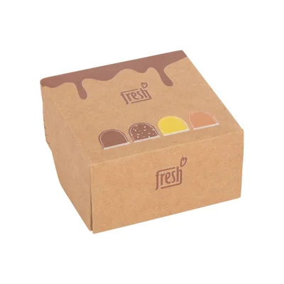 Small Foot Box with chocolate marshmallows, wooden