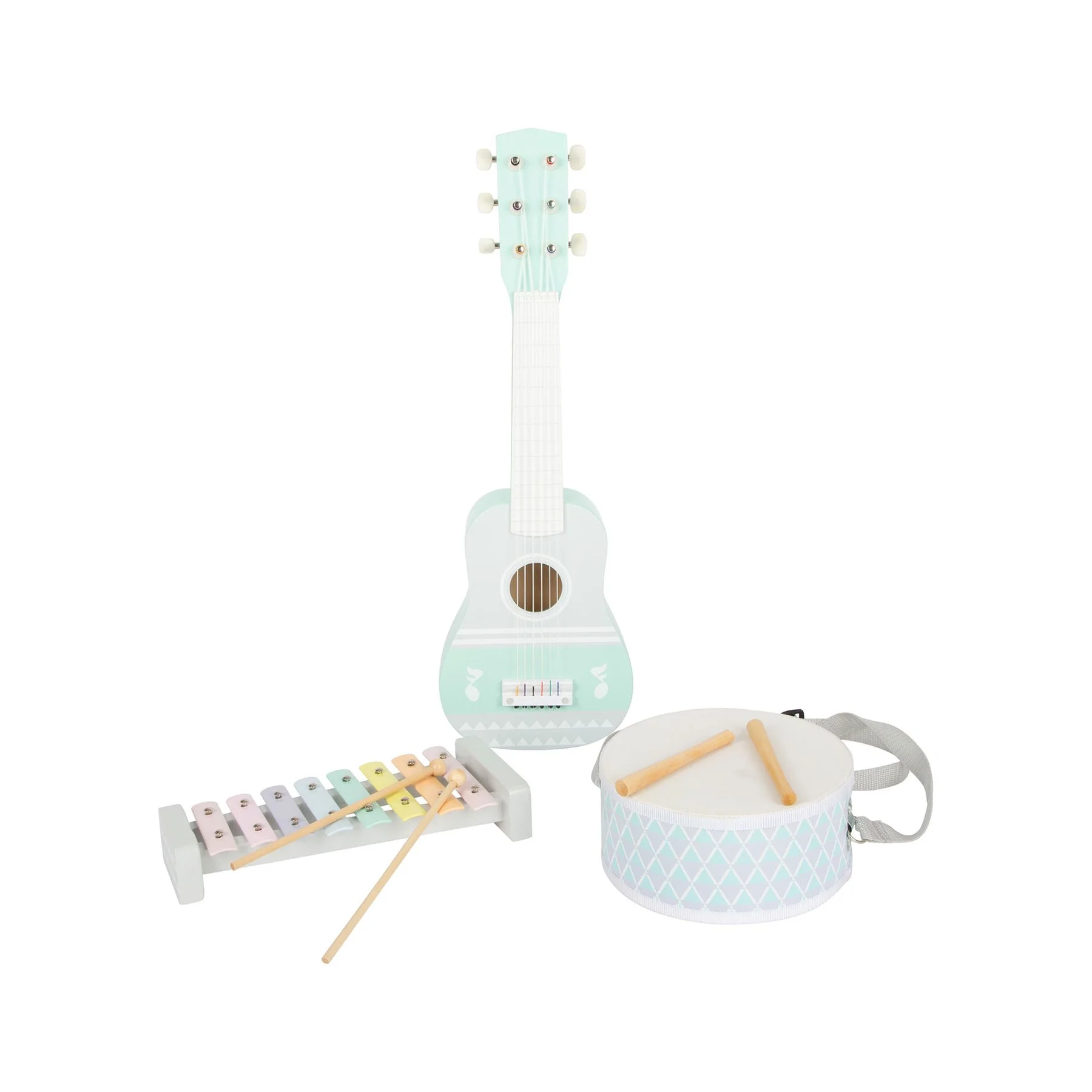 Small Foot Musical Instrument Set, pastel colors, 3 pieces