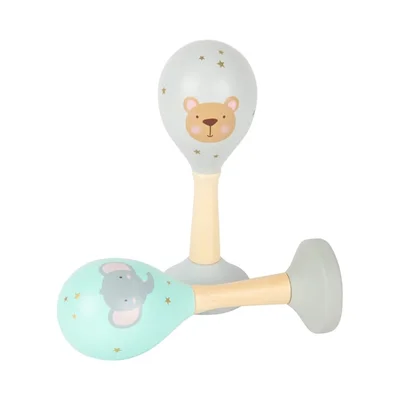 Small Foot Maracas, wooden, in pastel colors, 2 pieces