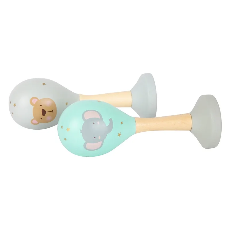 Small Foot Maracas, wooden, in pastel colors, 2 pieces