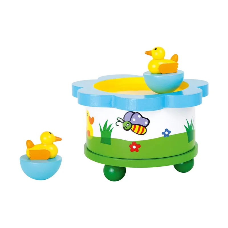 Small Foot Music box Dancing Ducks, wooden, 11 cm