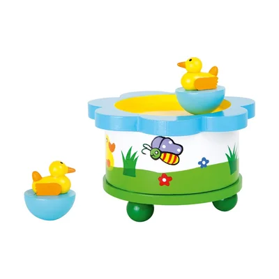 Small Foot Music box Dancing Ducks, wooden, 11 cm