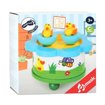 Small Foot Music box Dancing Ducks, wooden, 11 cm