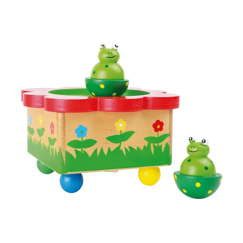 Small Foot Music Box “Frog Lake”, wooden, 12 cm