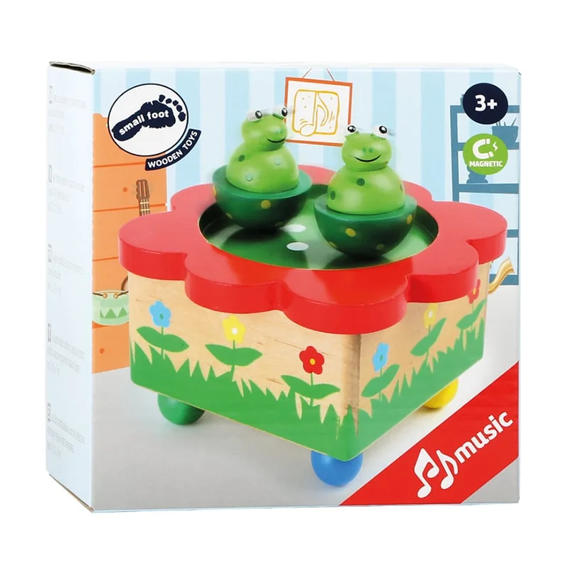 Small Foot Music Box “Frog Lake”, wooden, 12 cm