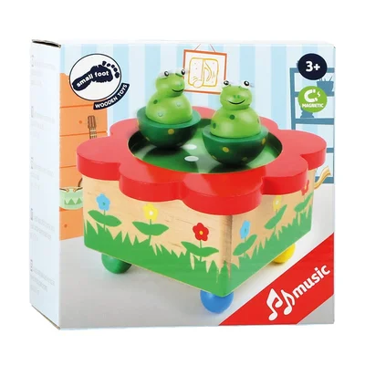 Small Foot Music Box “Frog Lake”, wooden, 12 cm