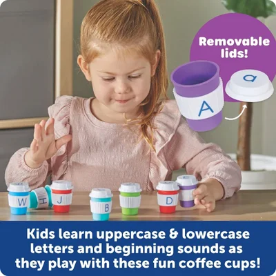 Learning Resources Set of coffee cups with the English alphabet