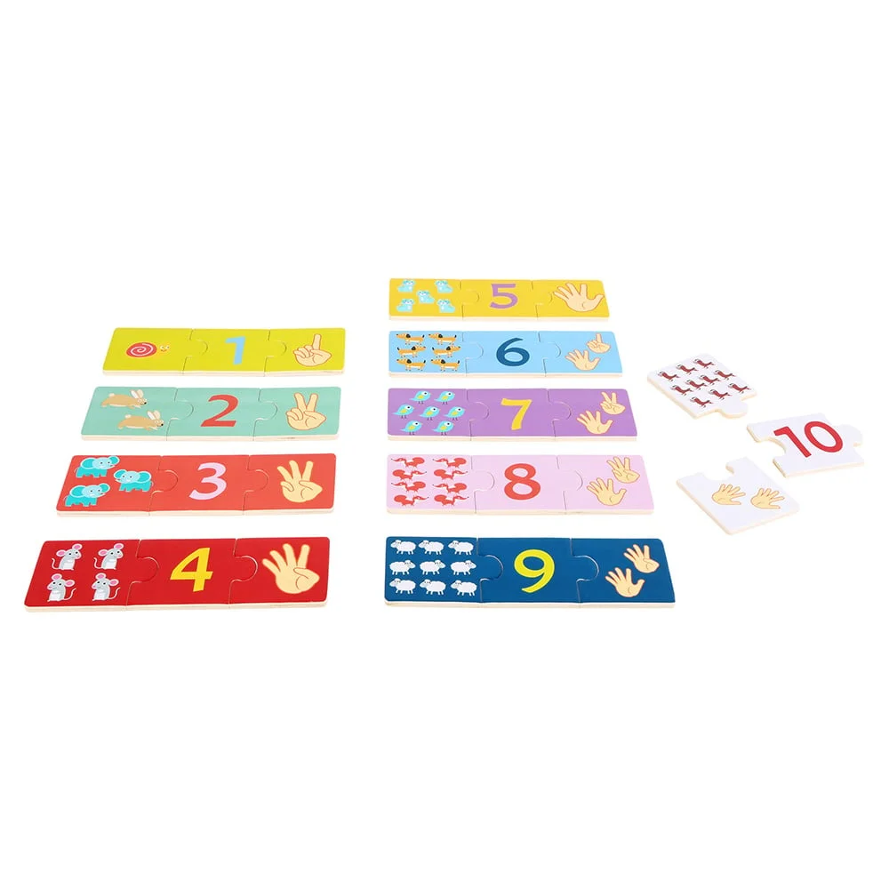 Small Foot Puzzle Numbers and counting, wooden, 30 pieces