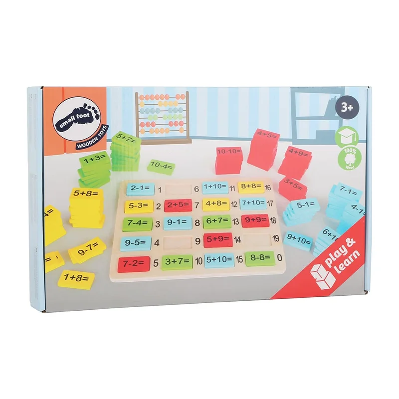 Small Foot Math board with tiles, wooden, 111 pieces
