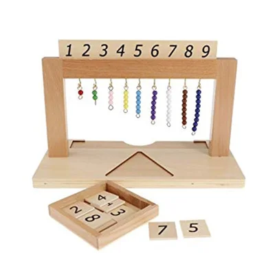 Montessori Bead frame, from 1 to 9 beads
