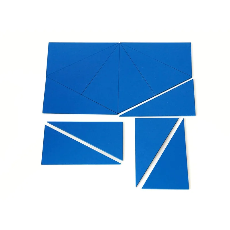 Constructive triangles, in box, blue