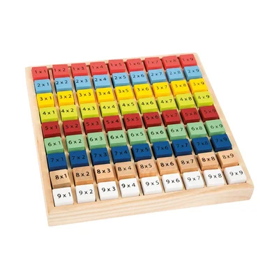 Small Foot Multiplication Table, wooden, colorful, 17 x 17 x 2 cm