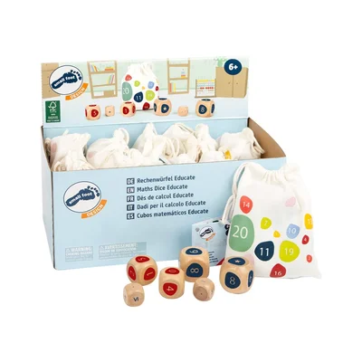 Small Foot Bags with dice Mathematics, 12 pieces in display
