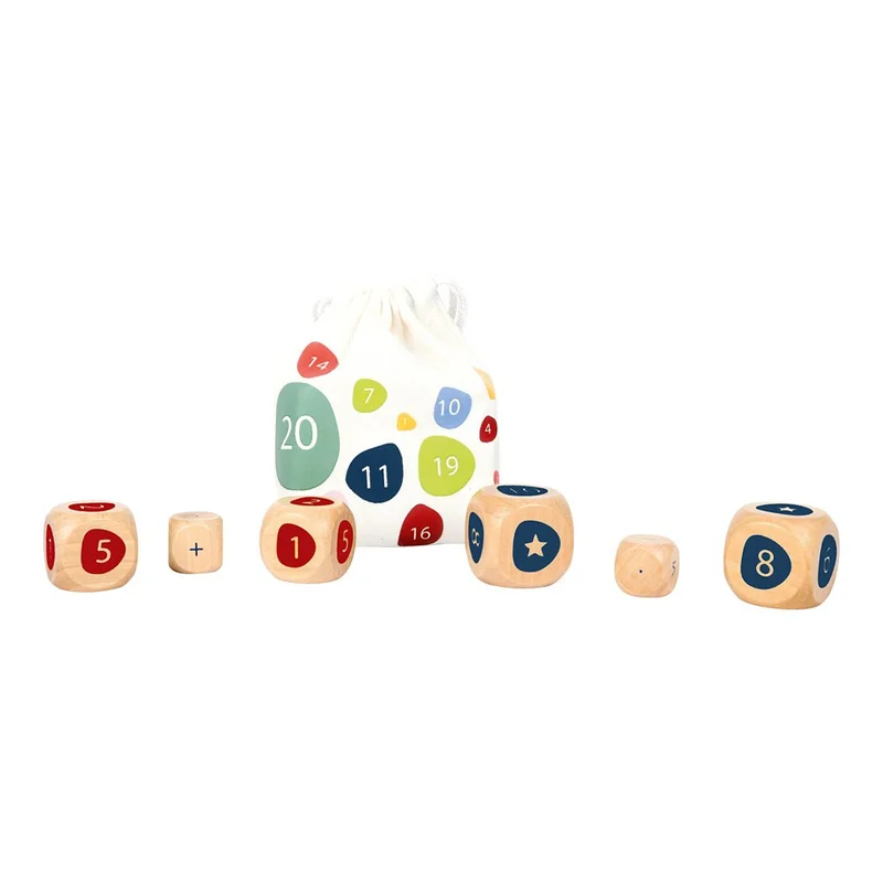 Small Foot Bags with dice Mathematics, 12 pieces in display