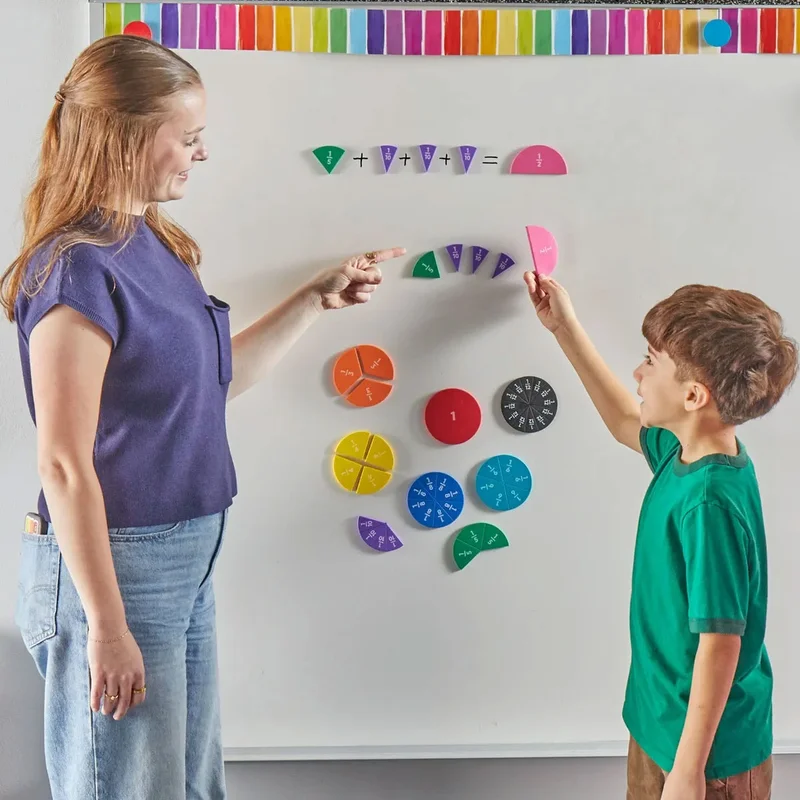 Learning Resources Математически комплект Rainbow Fraction, магнитен