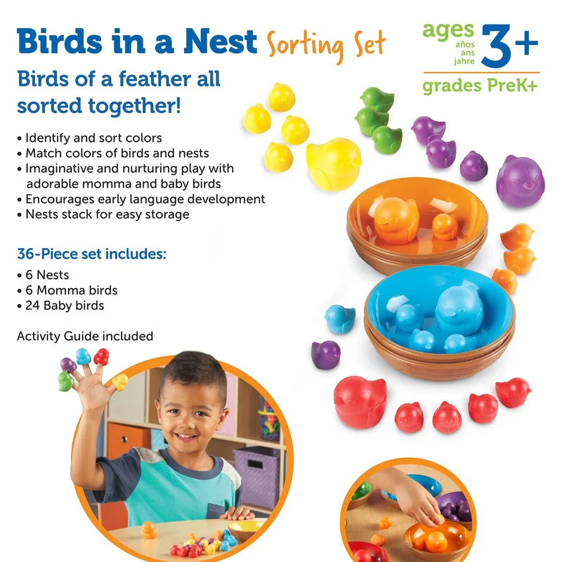 Learning Resources Bird Nests Sorting and Counting Set