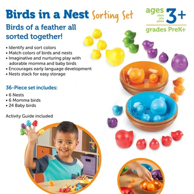 Learning Resources Bird Nests Sorting and Counting Set