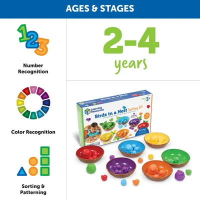 Learning Resources Bird Nests Sorting and Counting Set