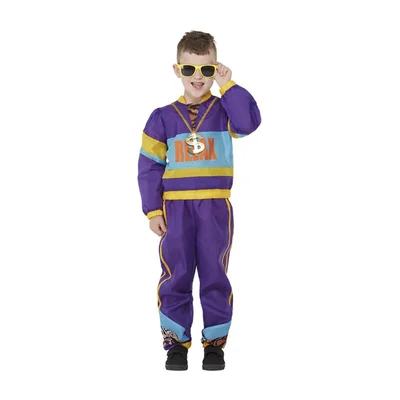 80s Costume Relax, boy, size M, purple