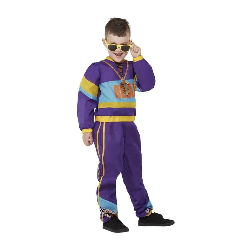 80s Costume Relax, boy, size M, purple