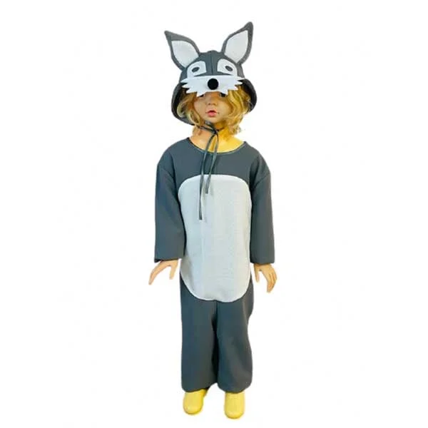 Wolf costume, jumpsuit and hat, size 152 cm, age 12 years