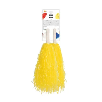 Cheerleading pompoms, 80 g, yellow, 2 pcs