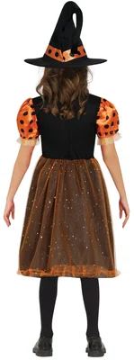 Witch costume, orange, for 5–6 year-old children