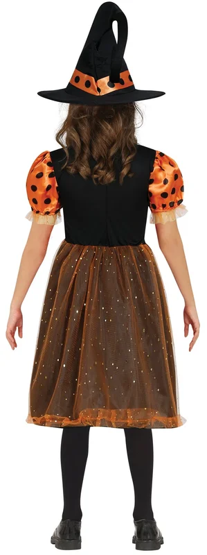 Witch Costume, orange, for children aged 10-12 years