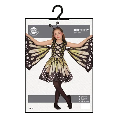 Butterfly costume, for 10–12-year-old children, yellow
