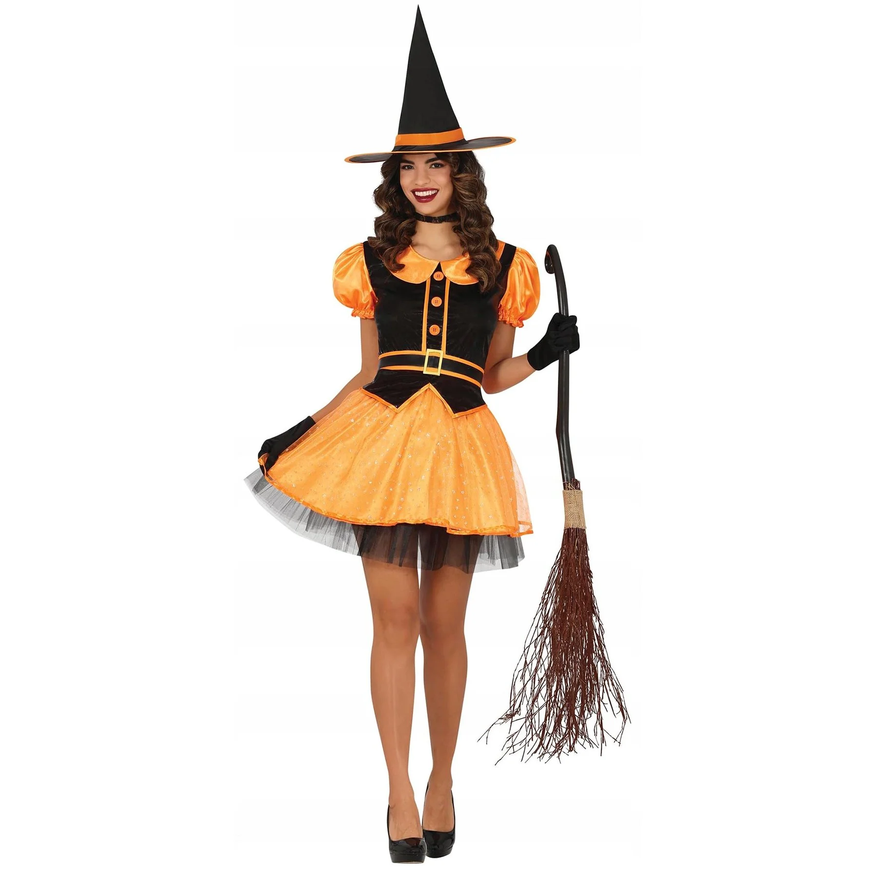 Witch costume, size S, orange