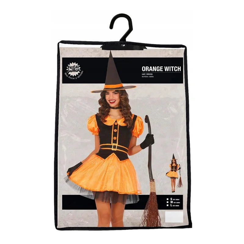 Witch costume, size S, orange