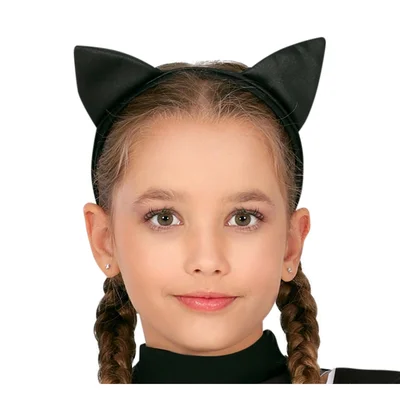 Cat costume, black, for 10–12-year-old children