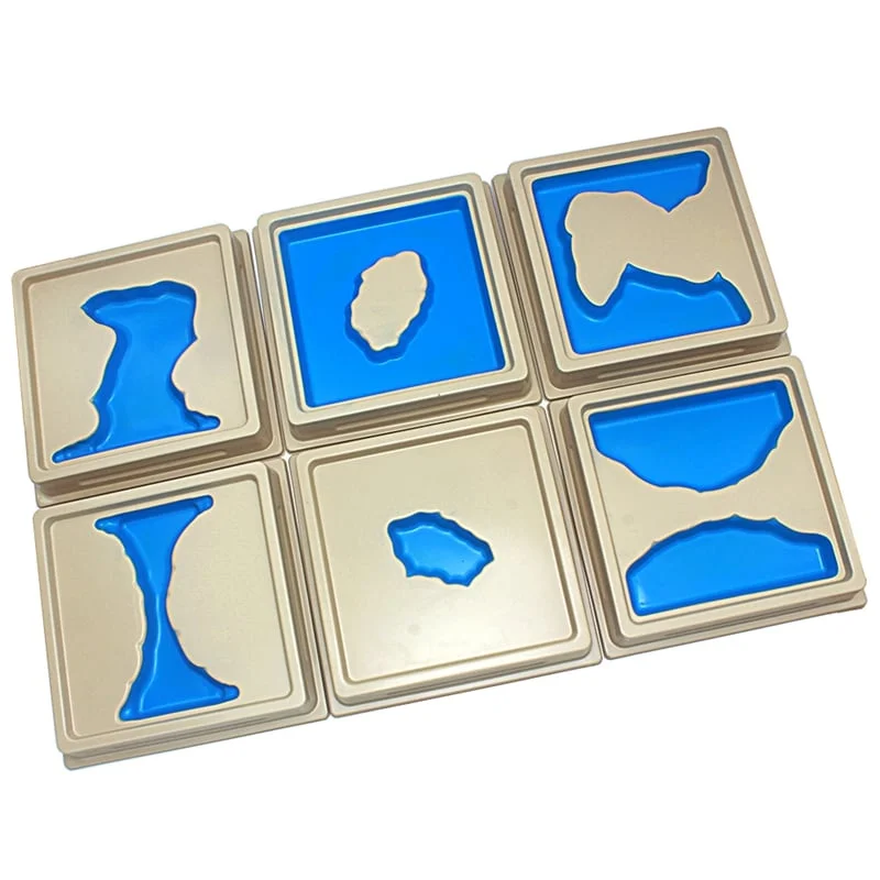 Montessori Landform tiles, relief, 10 pieces