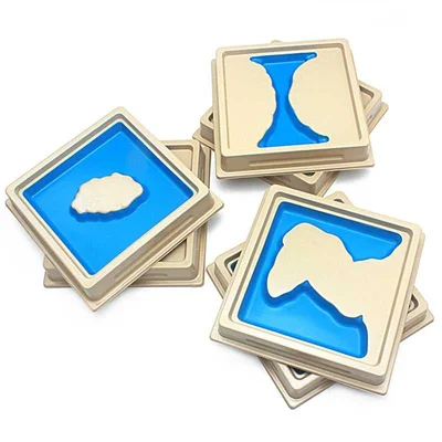 Montessori Landform tiles, relief, 10 pieces