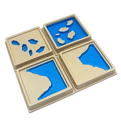 Montessori Landform tiles, relief, 10 pieces