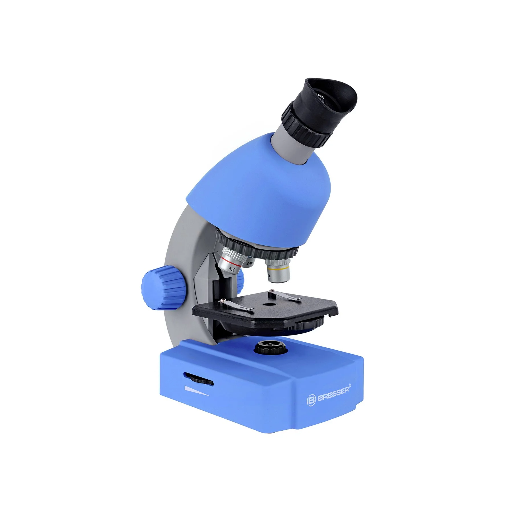 Bresser Microscope, children’s, magnification 40–640x, blue