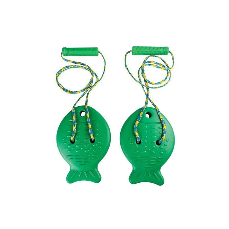 Nowa Szkola Stilts with fish shape, 21 x 15.5 x 8 cm, green