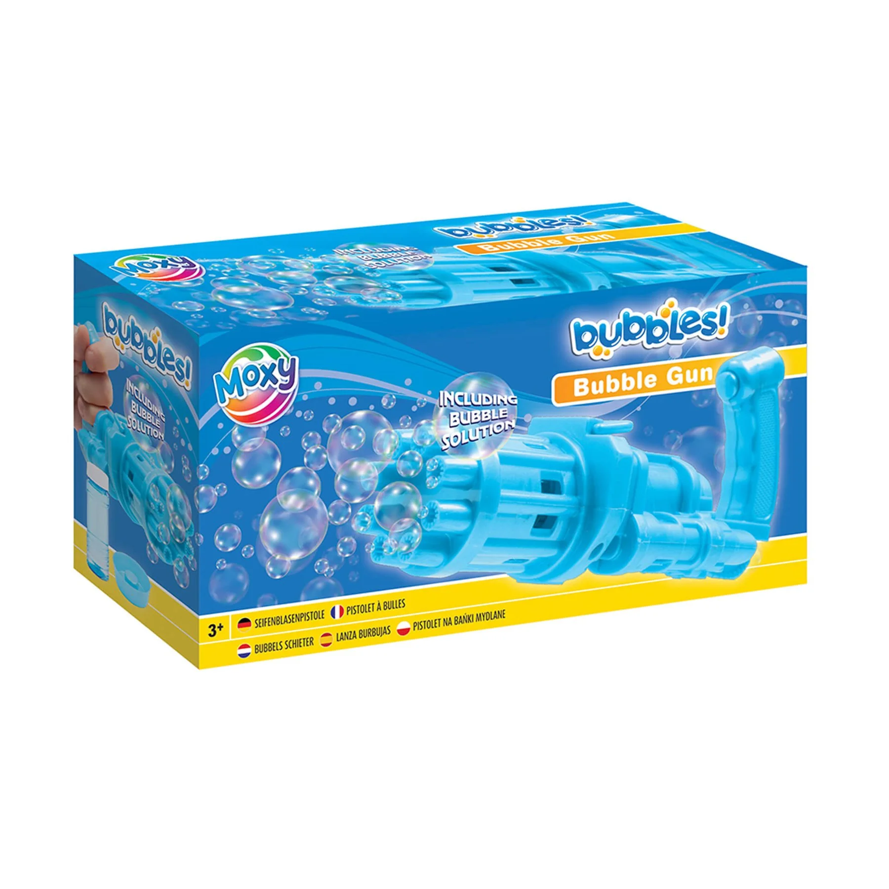 Moxy Bubble Gun, with refill, 50 ml, blue