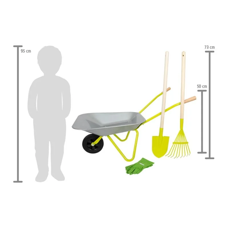 Small Foot Wheelbarrow with garden tools, 790 х 360 х 500 mm