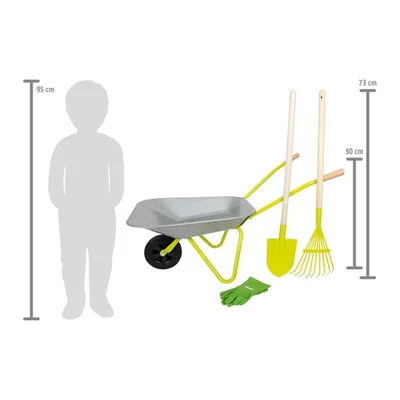 Small Foot Wheelbarrow with garden tools, 790 х 360 х 500 mm