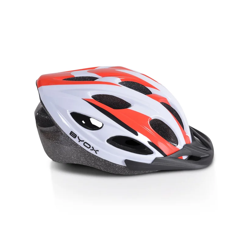 Byox Bicycle helmet, red-white, size M, 54-58 cm