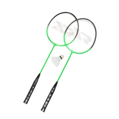 Badminton set, for two, with 2 rackets and 1 shuttlecock
